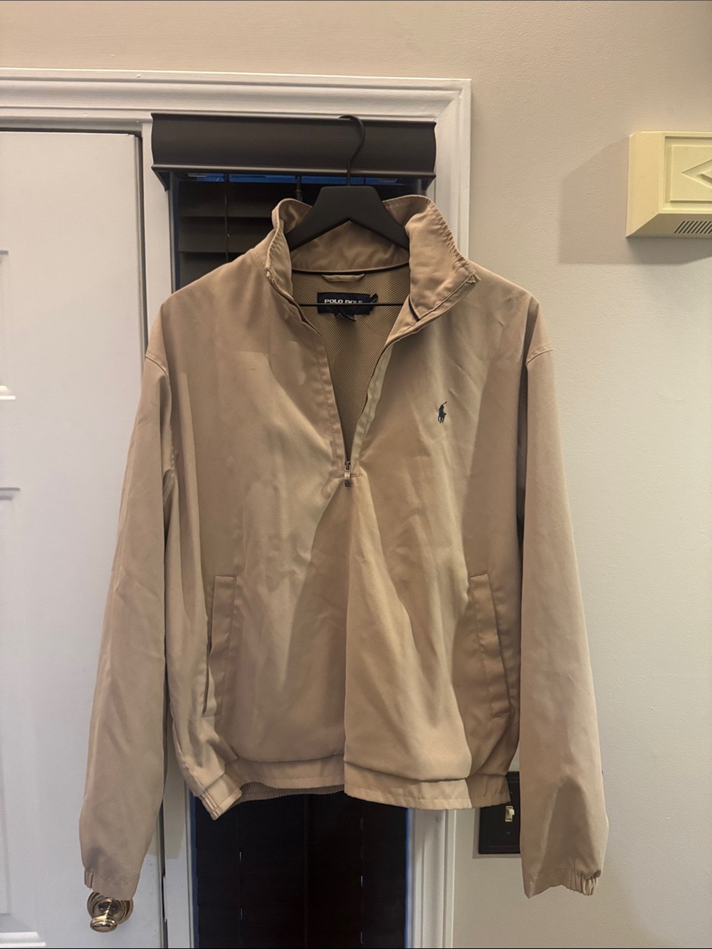 Vintage Polo by Ralph Lauren Tan Quarter-Zip Lightweight Jacket